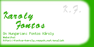karoly fontos business card